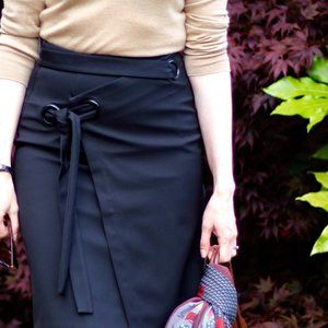 Finery Skirt Asymmetrical with Eyelet Tie Belt